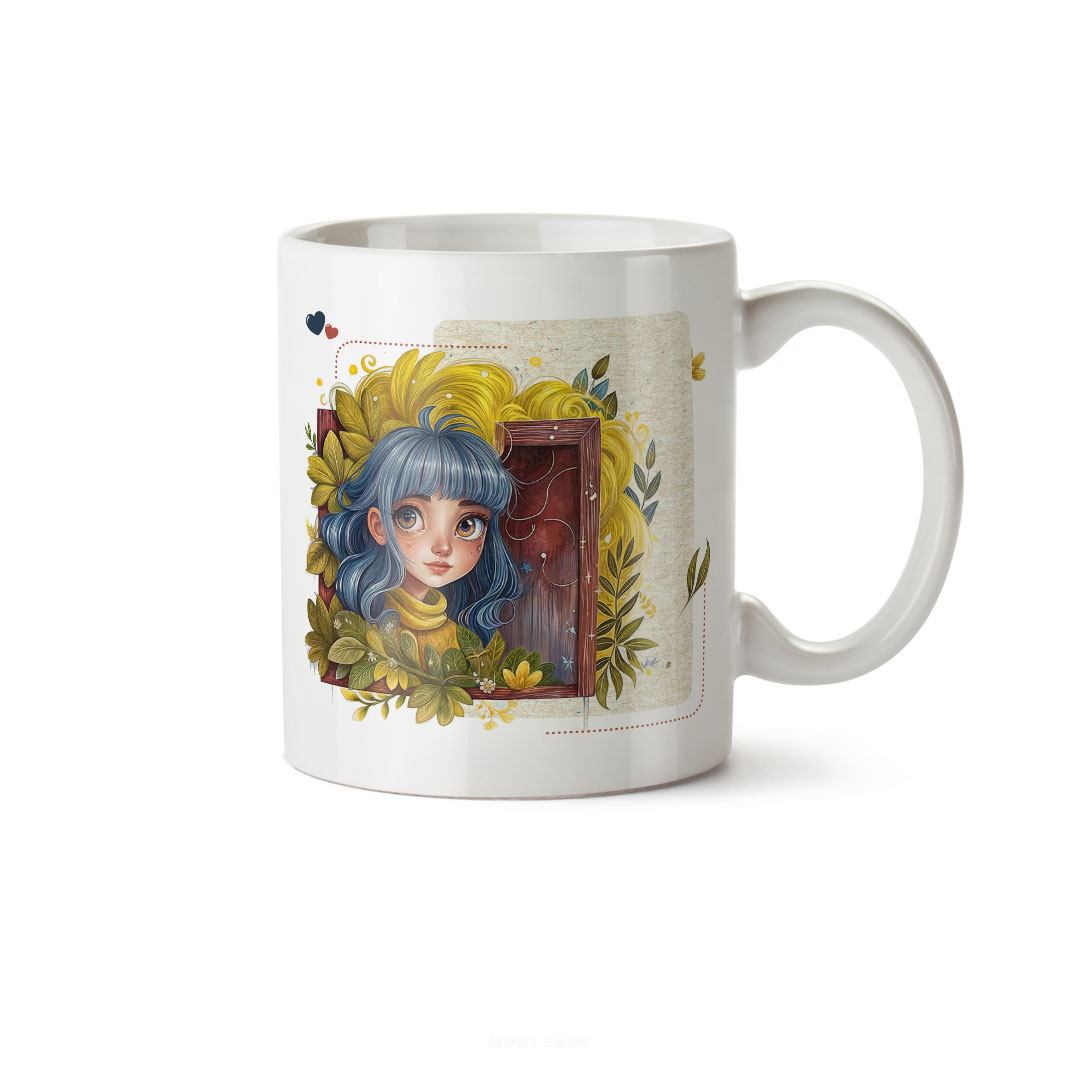 ماگ سرامیکی ساده طرح دخترانه کد MUG-122