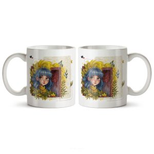 ماگ سرامیکی ساده طرح دخترانه کد MUG-122