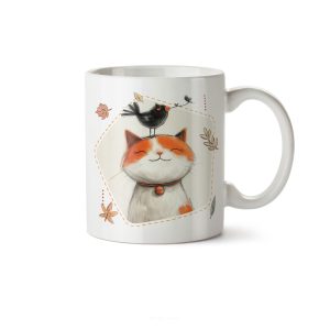 ماگ سرامیکی ساده طرح فانتزی گربه کد MUG-124