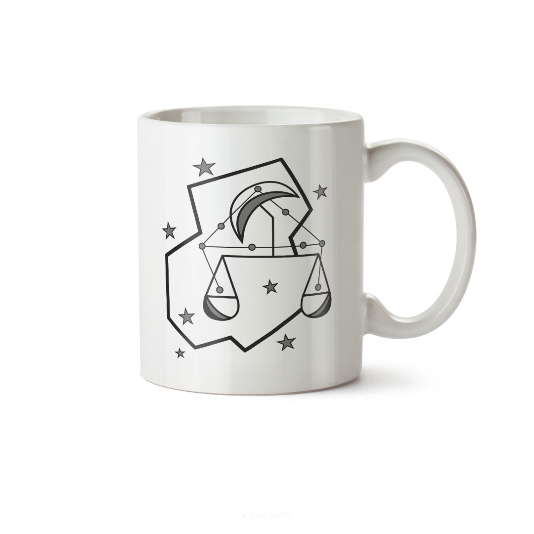 ماگ سرامیکی ساده طرح نماد ماه اکتبر/مهر کد MUG-134