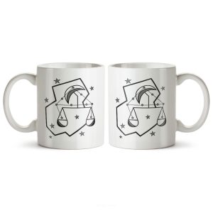 ماگ سرامیکی ساده طرح نماد ماه اکتبر/مهر کد MUG-134