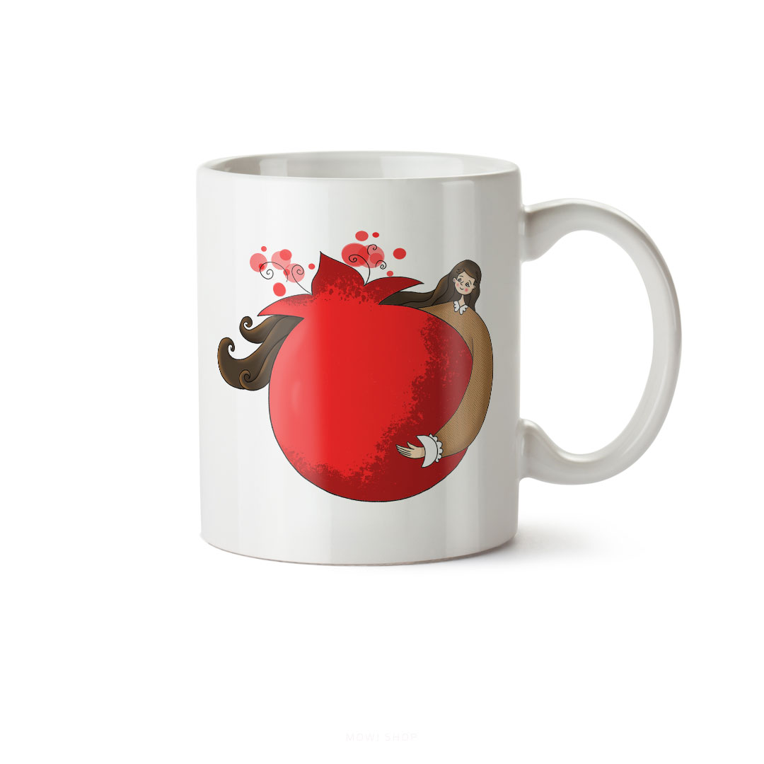 ماگ سرامیکی ساده طرح دخترانه شب یلدا کد MUG-140