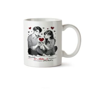 ماگ سرامیکی ساده طرح عاشقانه کد MUG-141