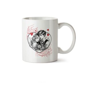 ماگ سرامیکی ساده طرح عاشقانه کد MUG-142