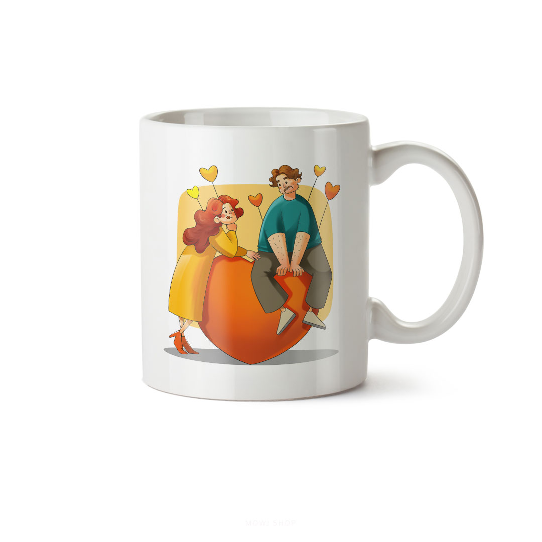 ماگ سرامیکی ساده طرح عاشقانه کد MUG-144