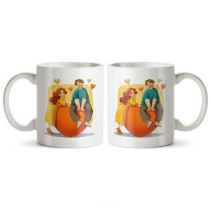 ماگ سرامیکی ساده طرح عاشقانه کد MUG-144