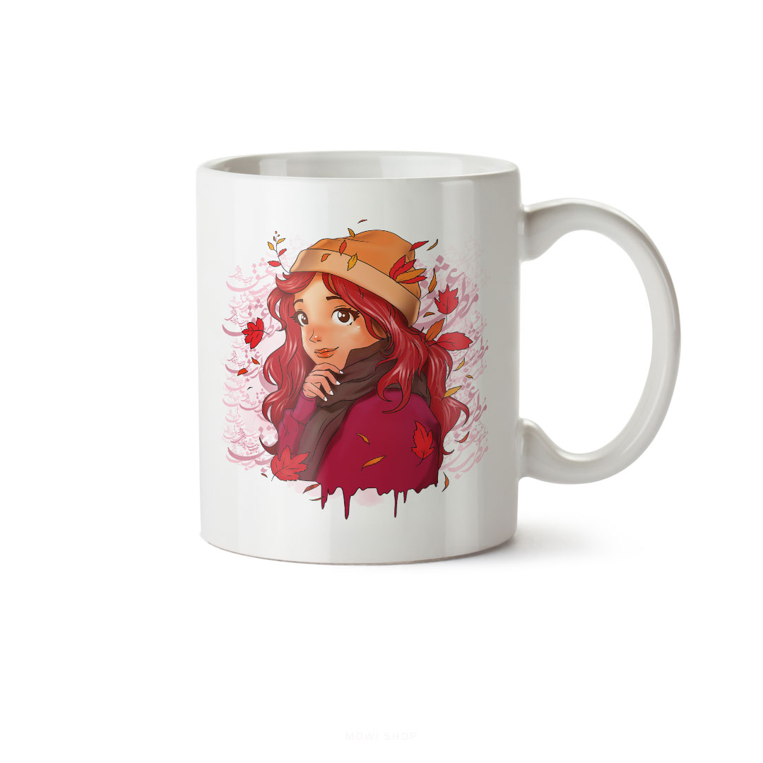 ماگ سرامیکی ساده طرح دخترانه کد MUG-145