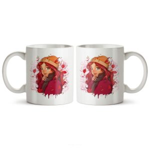 ماگ سرامیکی ساده طرح دخترانه کد MUG-145