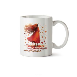 ماگ سرامیکی ساده طرح دخترانه و عاشقانه کد MUG-147