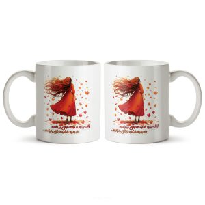 ماگ سرامیکی ساده طرح دخترانه و عاشقانه کد MUG-147