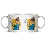 ماگ سرامیکی ساده طرح دخترانه دختر عینکی کد MUG-149