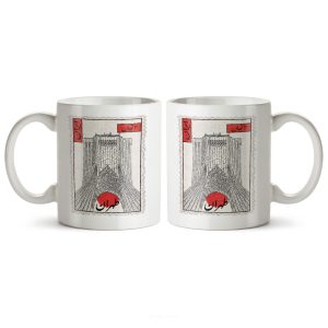 ماگ سرامیکی ساده طرح هنری تمبر طهران کد MUG-151