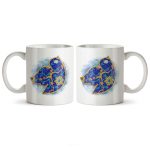 ماگ سرامیکی ساده طرح هنری و سنتی پرنده کد MUG-157