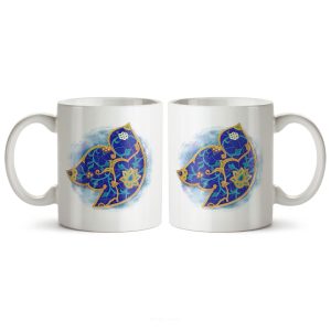 ماگ سرامیکی ساده طرح هنری و سنتی پرنده کد MUG-157