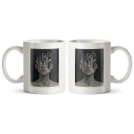 ماگ سرامیکی ساده طرح هنری دختر متفکر کد MUG-158