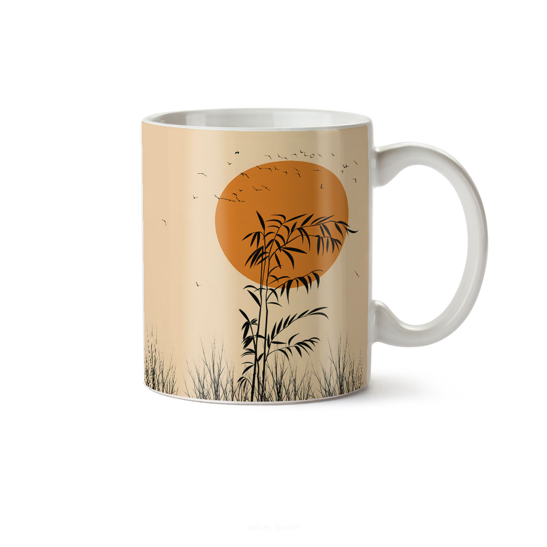 ماگ سرامیکی ساده طرح هنری طبیعت کد MUG-164