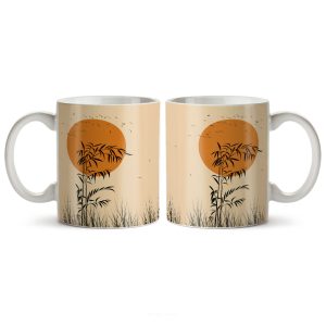 ماگ سرامیکی ساده طرح هنری طبیعت کد MUG-164