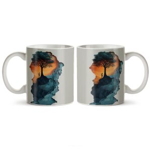 ماگ سرامیکی ساده طرح هنری طبیعت کد MUG-166