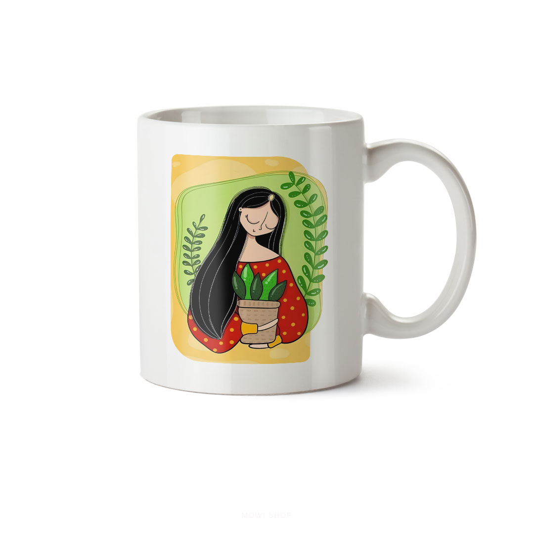 ماگ سرامیکی ساده طرح فانتزی دخترانه کد MUG-185