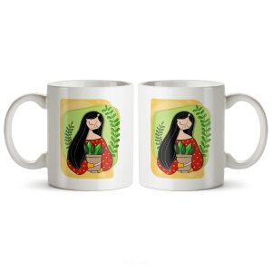 ماگ سرامیکی ساده طرح فانتزی دخترانه کد MUG-185