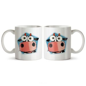 ماگ سرامیکی ساده طرح فانتزی گاو کد MUG-193