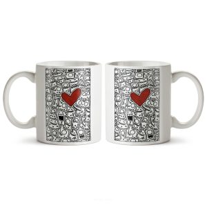 ماگ سرامیکی ساده طرح فانتزی عاشقانه کد MUG-194